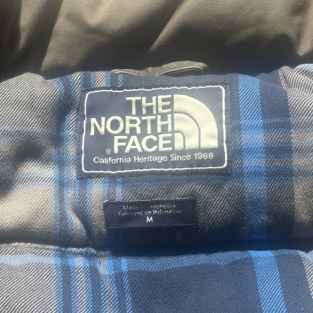 VTG The North‎ Face 550 Down Puffer Vest Mens Medium Grey Flannel Lined Heritage
